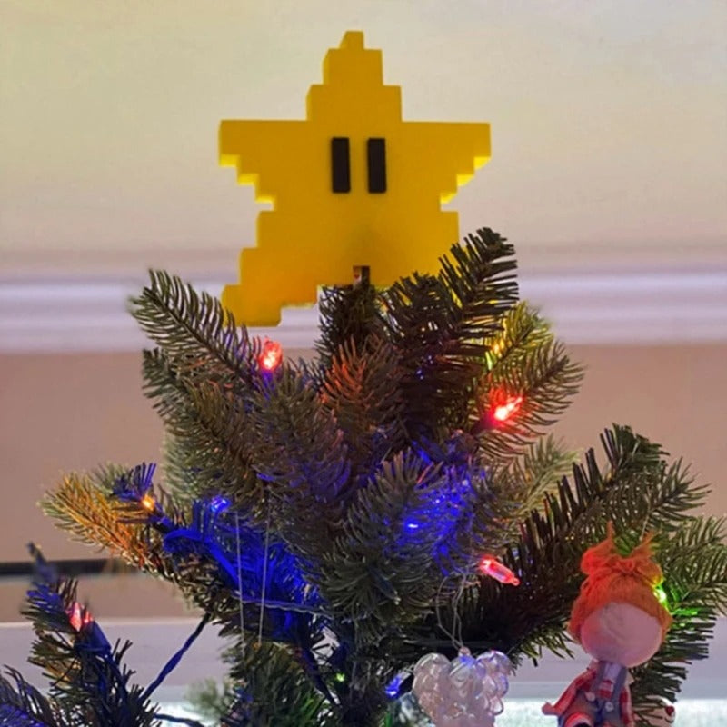 3D Pixel Star Christmas Tree Topper