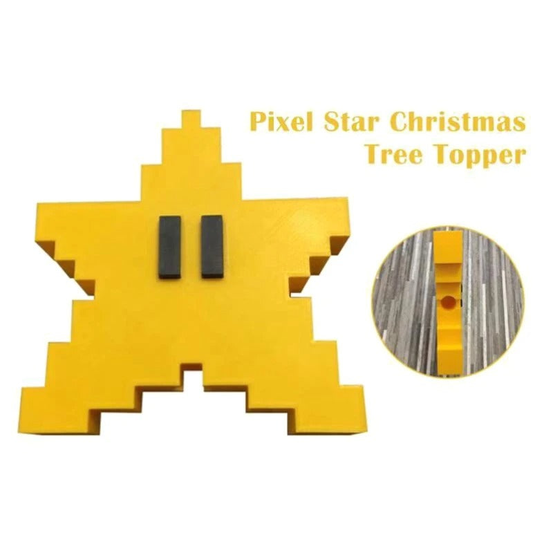 3D Pixel Star Christmas Tree Topper